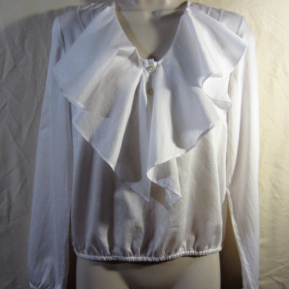 Banana Republic White Blouse with frill, size S